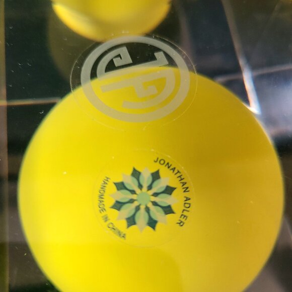 Jonathan Adler clear and yellow glass vase. Art glass. Designer vase. - Picture 8 of 8